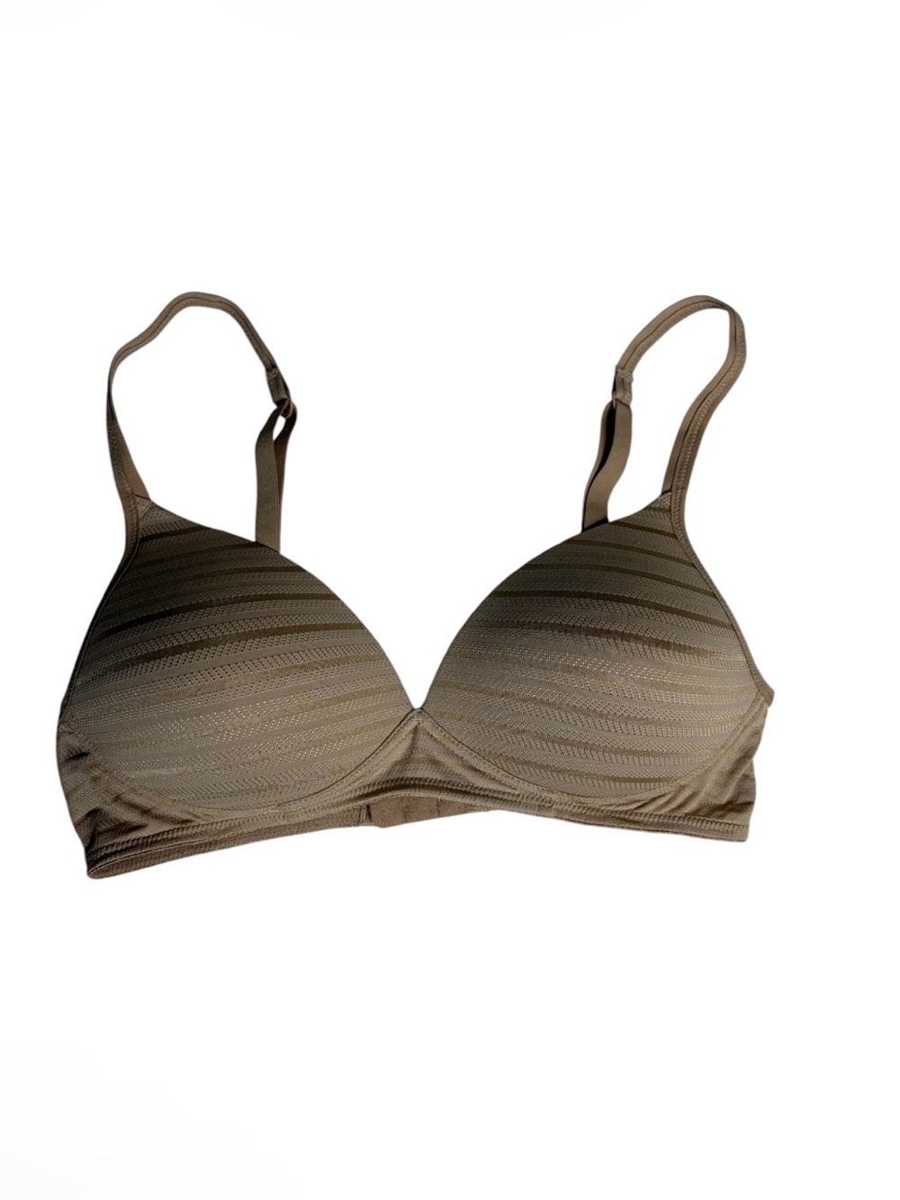 Warner’s tan stripped soft molded bra size 34B